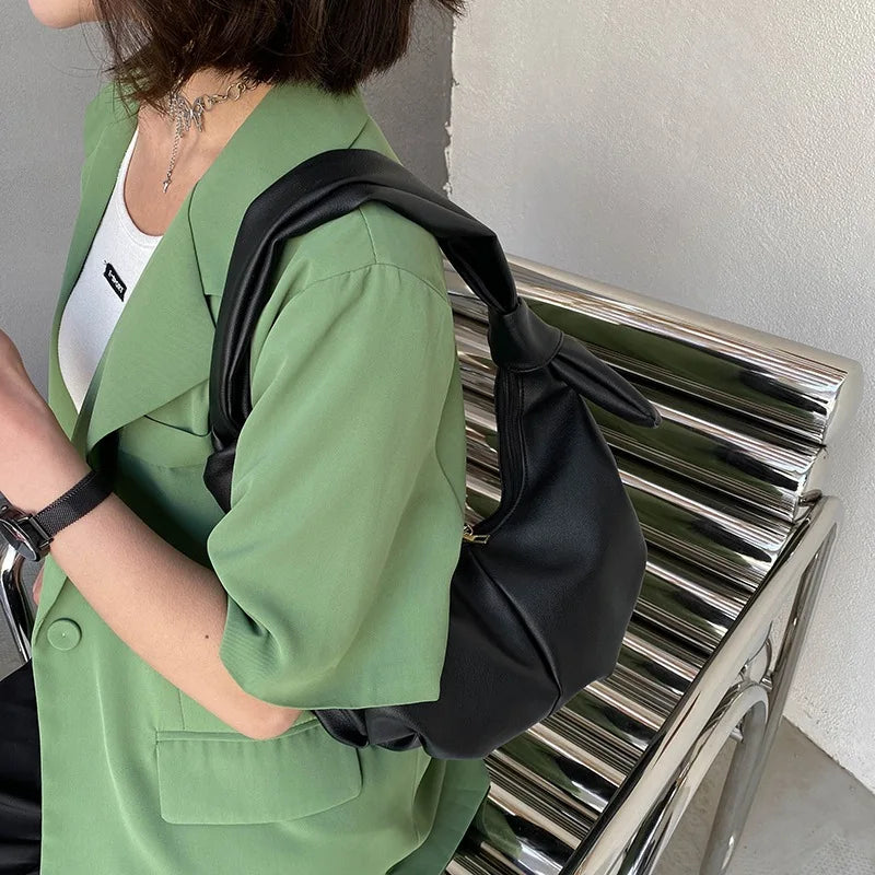 Vintage Zipper Handbags Women Underarm Hobos Messenger Purses