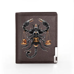 Skull Heart Scorpion Leather Wallet Billfold Slim Credit Card Holders