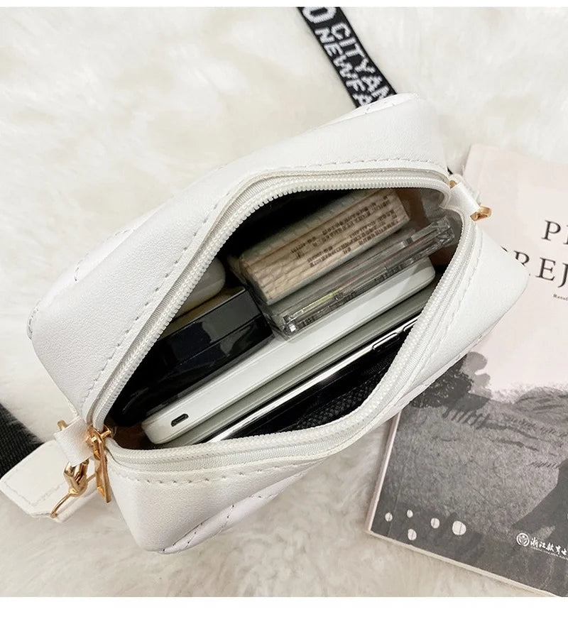 Embroidered Small Messenger Bag for Women, Chain Shoulder Bag