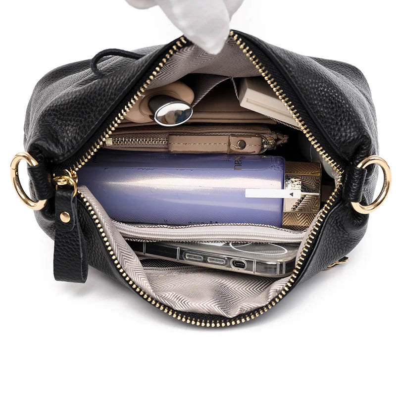 Soft Cowhide Shoulder Bag Women Handbags 100% Leather Messenger Bag