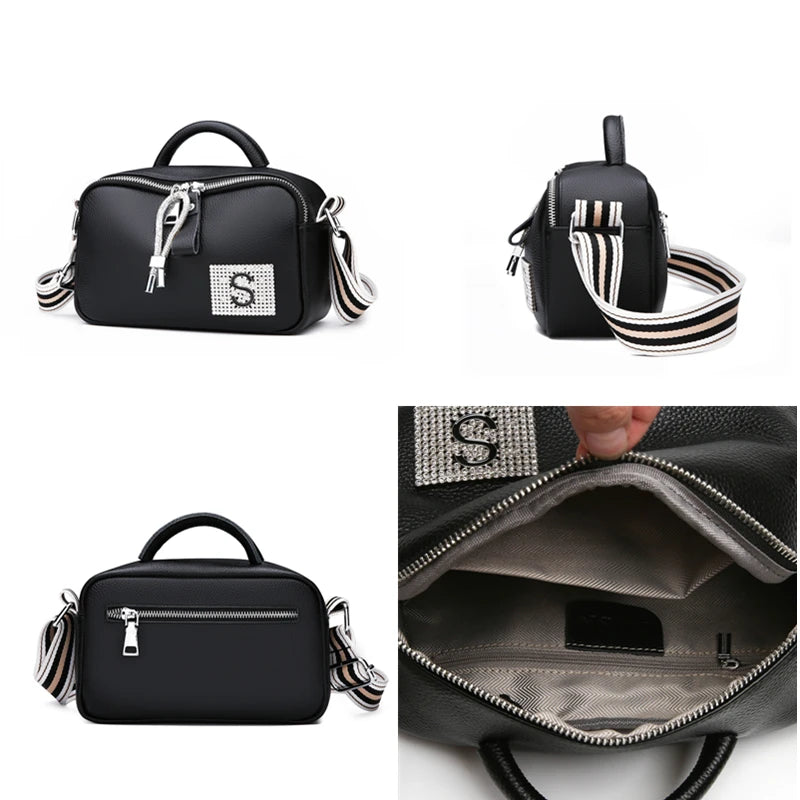 Soft Cowhide Women Shoulder Bag Natural Leather Women Handbags