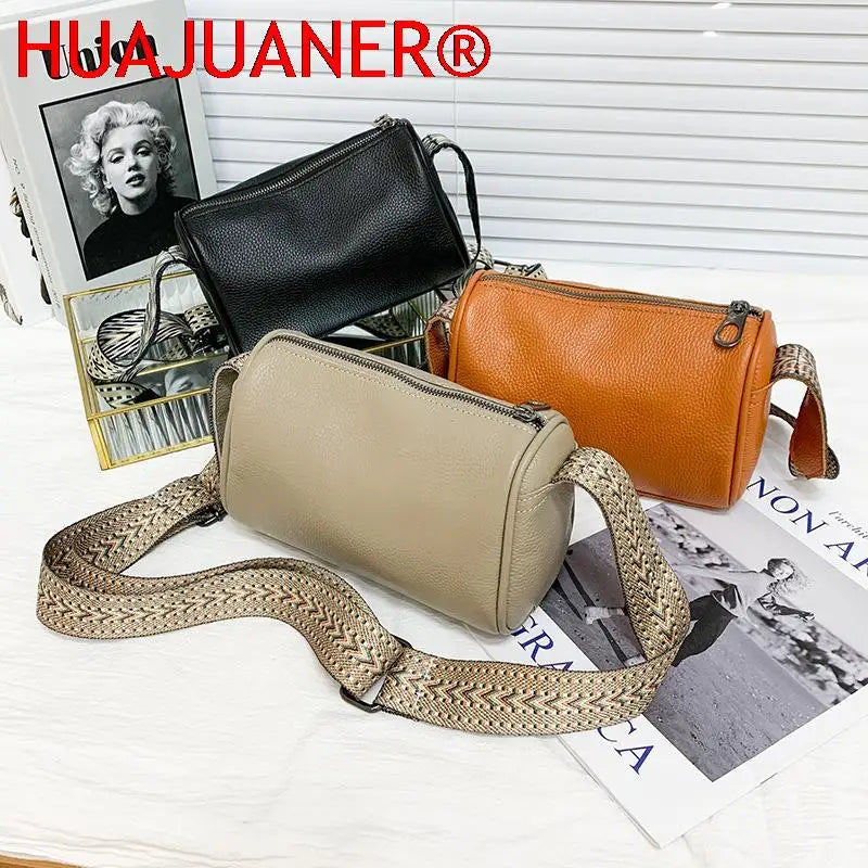Soft Leather Shoulder Bag Solid Cow Leather Handbag Crossbody Bag