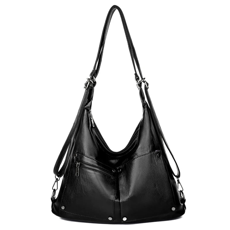 Soft Leather Handbag Vintage Shoulder Tote Shopper Bag Ladies Large