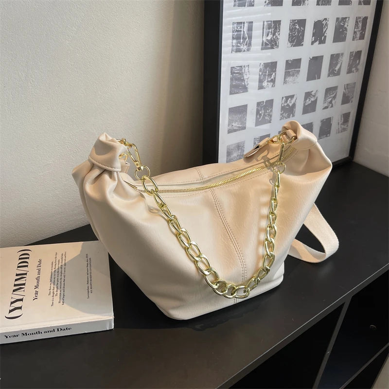 Soft Leather Shoulder Bag Brown Crossbody Bags Ladies Handbags Vintage Hobo Bag