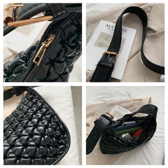 Soft Leather Shoulder Bag Pleated Women Handbag Tote Bag