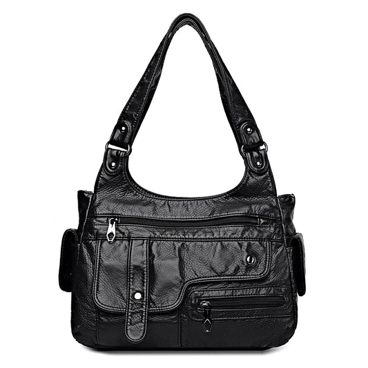 Soft Leather Women's Shoulder Bags Multi-Layer Crossbody Handbag