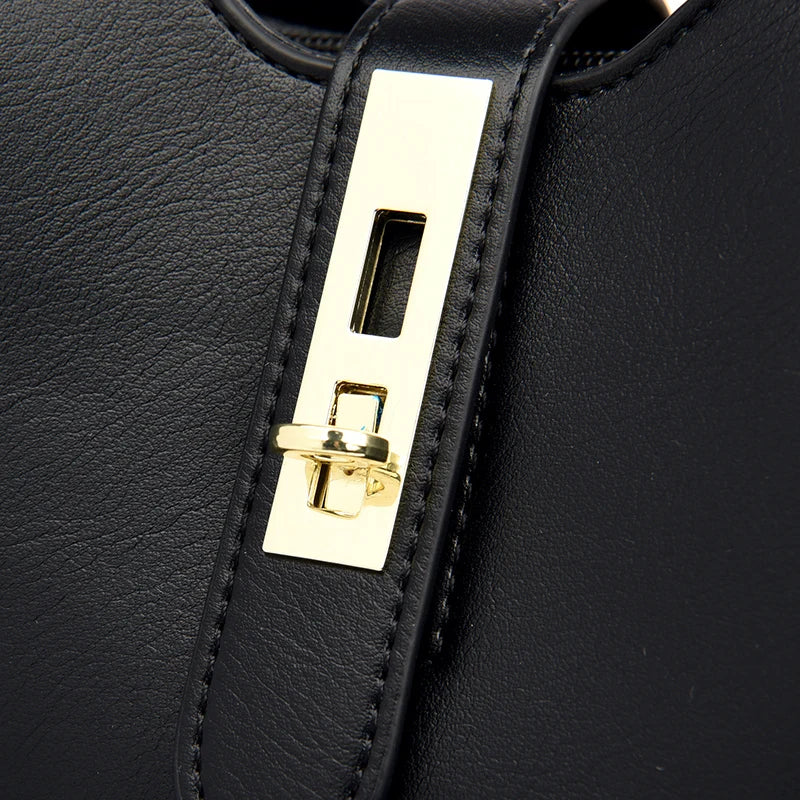 Soft PU Leather Hasp Shoulder Bag Handbag Large Capacity Crossbody Bag