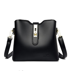 Soft PU Leather Hasp Shoulder Bag Handbag Large Capacity Crossbody Bag