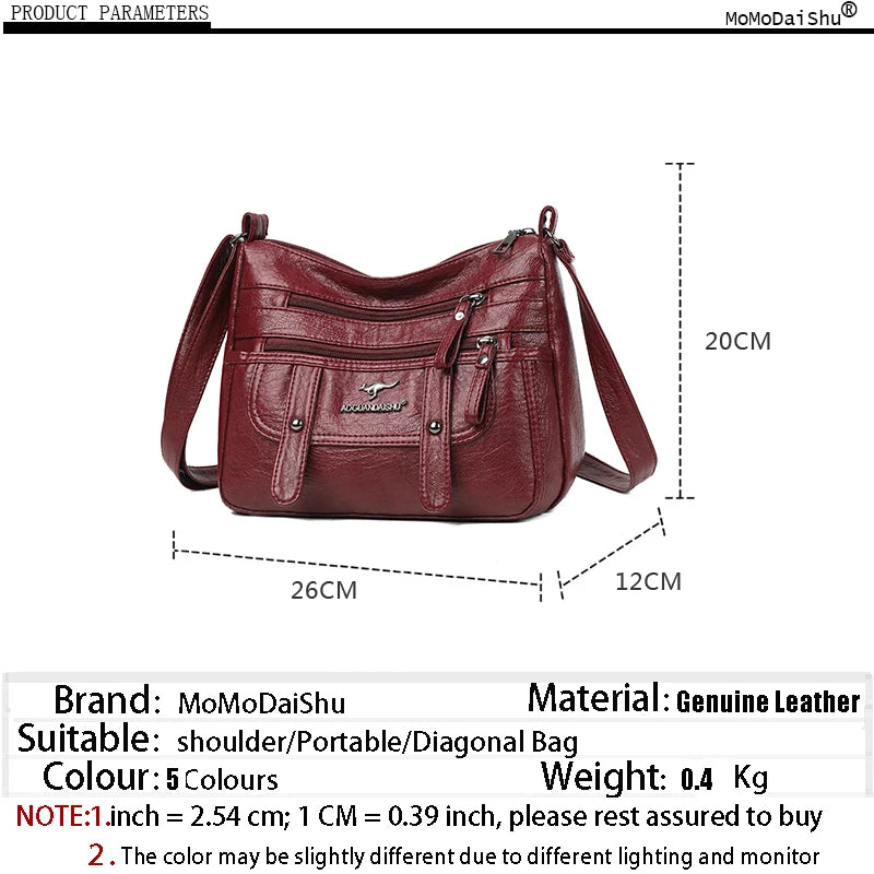 Women's Soft PU Leather Shoulder Bag Large Capacity Crossbody Bag