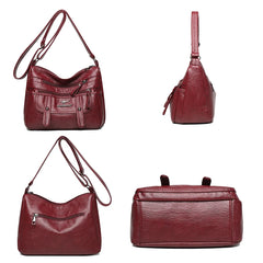 Women's Soft PU Leather Shoulder Bag Large Capacity Crossbody Bag