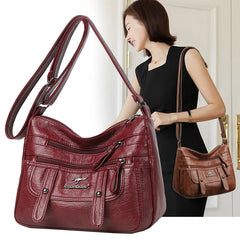 Women's Soft PU Leather Shoulder Bag Large Capacity Crossbody Bag