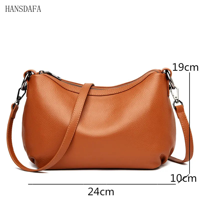 Retro Leather Crossbody Bag - Women's Vintage Style