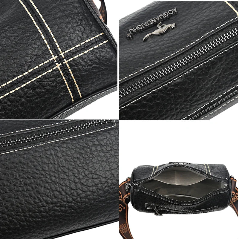 Women's High Solid Leather Shoulder Crossbody Bags