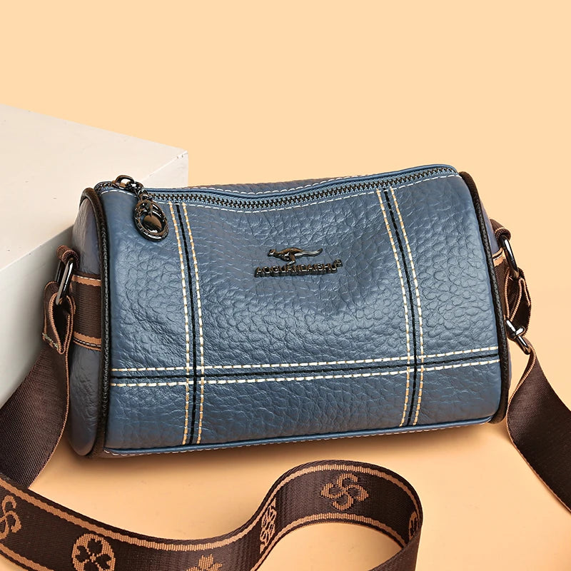 Women's High Solid Leather Shoulder Crossbody Bags