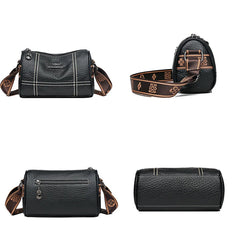Women's High Solid Leather Shoulder Crossbody Bags