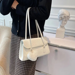 Winter Shoulder Bag Plush Pendant Crossbody Bag