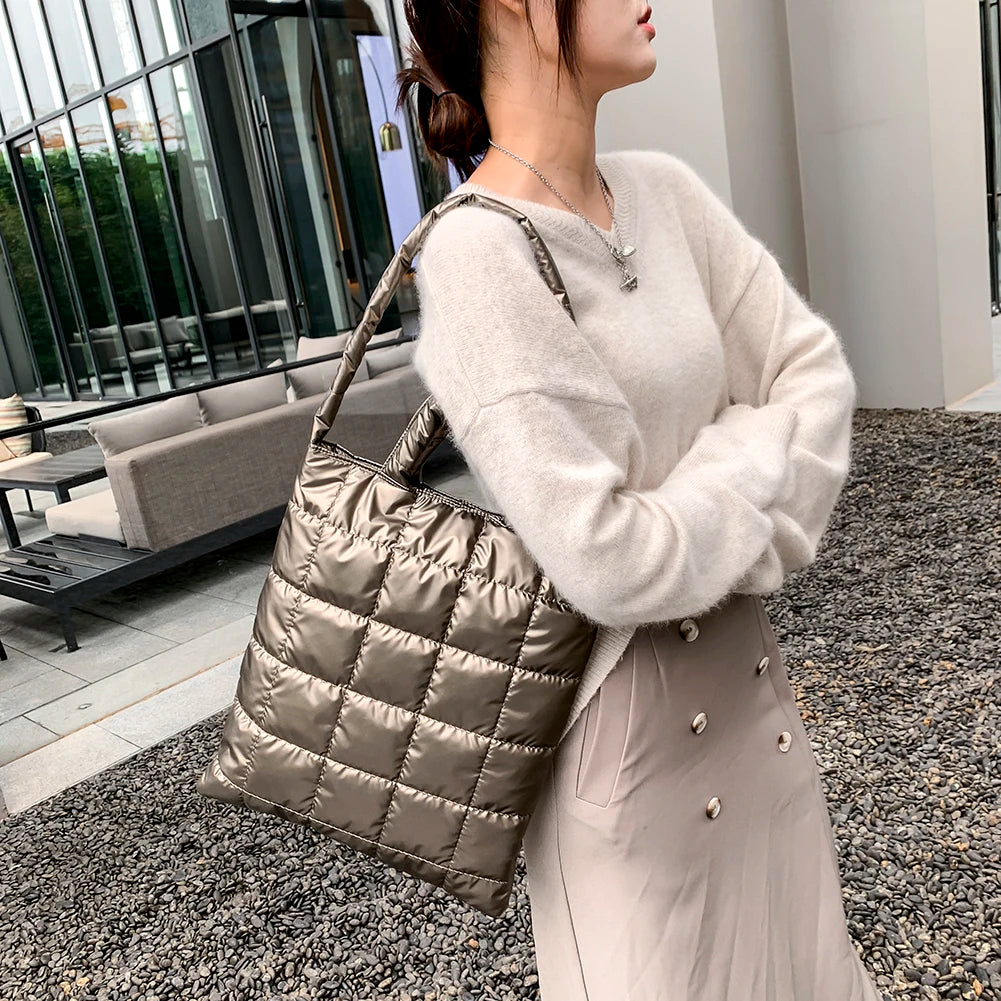 High Space Cotton Ladies Handbags Winter Shoulder Crossbody Bags