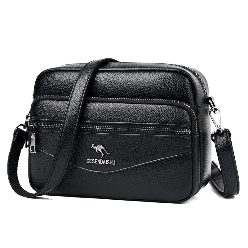 Split Leather Shoulder Bag Women Ladies Crossody