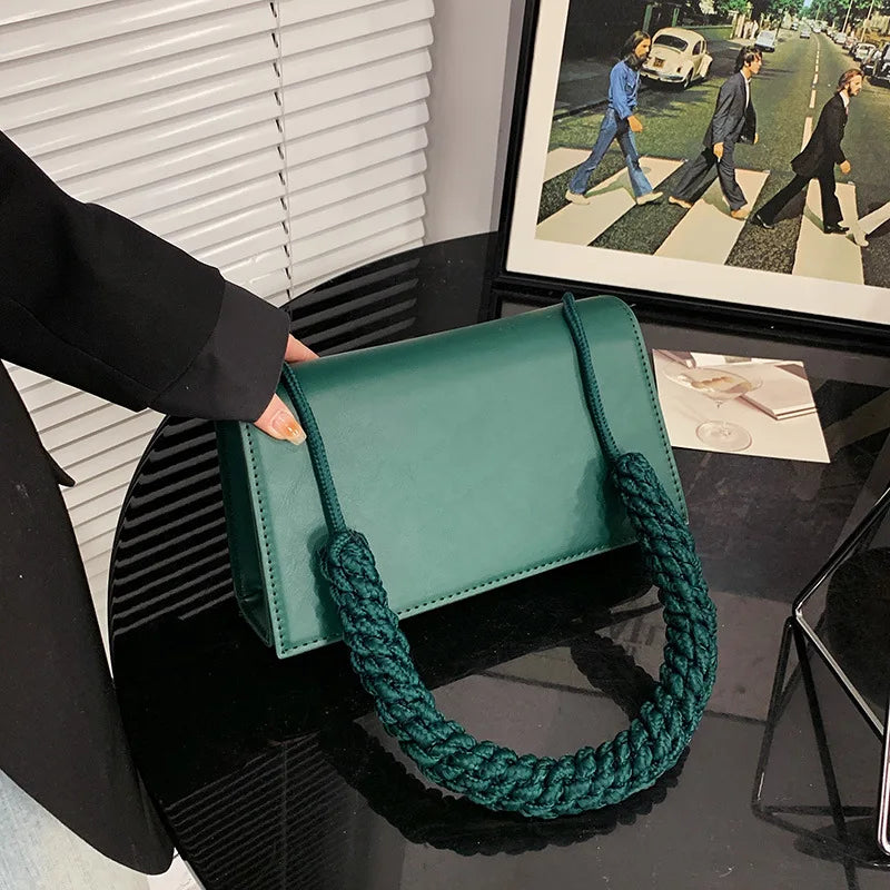 Summer Braided Rope Shoulder Strap Crossbody Bag