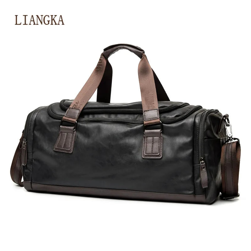 PU Leather Travel Bag for Men Large Capacity Duffle