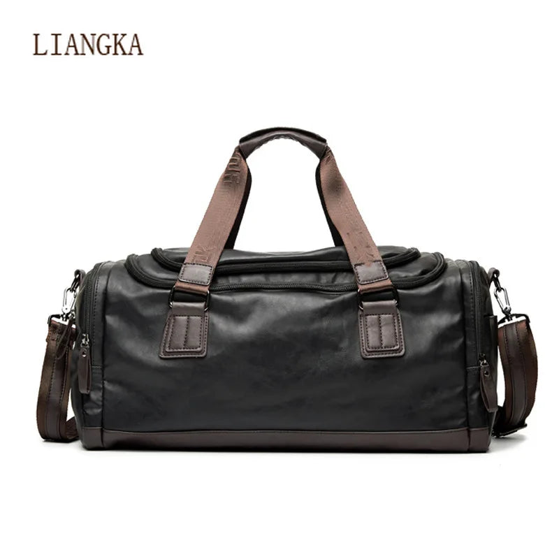 PU Leather Travel Bag for Men Large Capacity Duffle