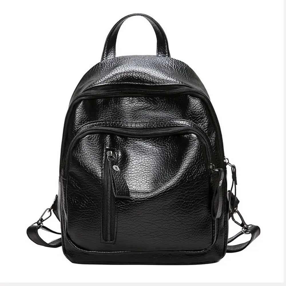 Waterproof Leather Women Backpack Anti-theft Large Capacity