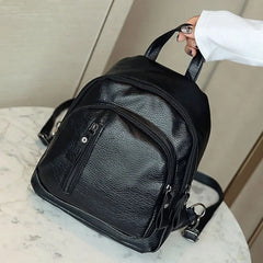 Waterproof Leather Women Backpack Anti-theft Large Capacity