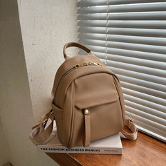 Waterproof Leather Women Backpack College Travel Rucksack School Bags