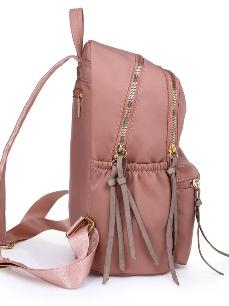 Waterproof Nylon Women Backpack College Style Travel Rucksack School Bags