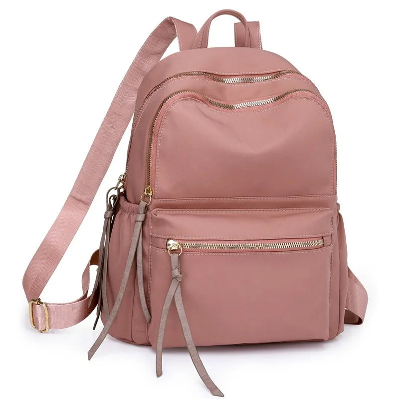 Waterproof Nylon Women Backpack College Style Travel Rucksack School Bags