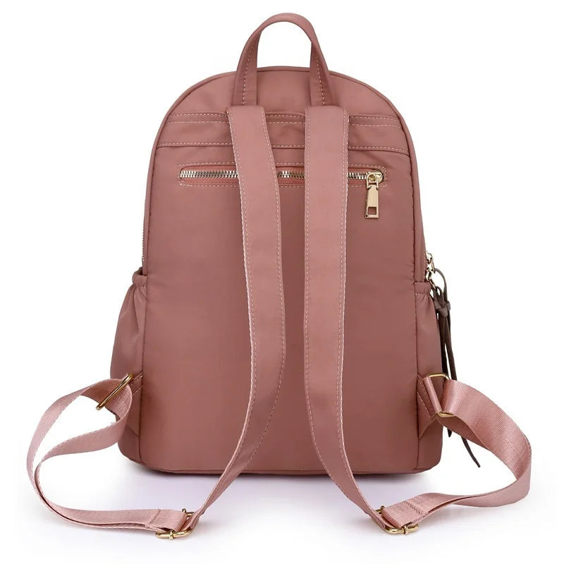 Waterproof Nylon Women Backpack College Style Travel Rucksack School Bags