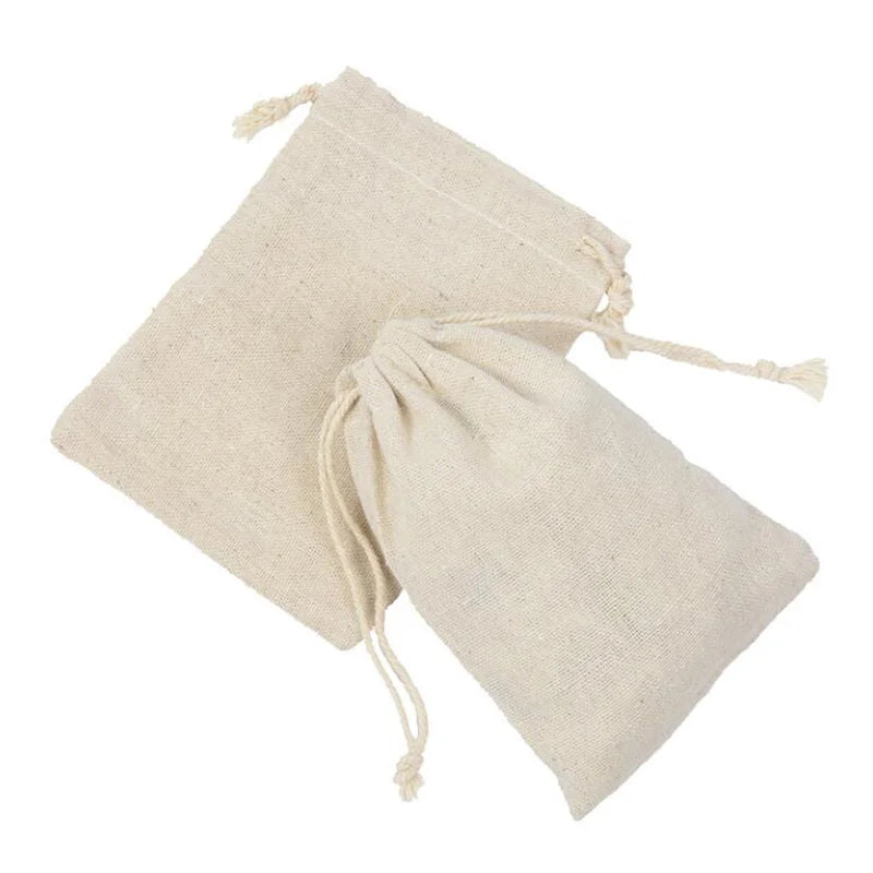 Colorful Storage Linen Bags Organza Drawstring Wedding Christmas Pouches