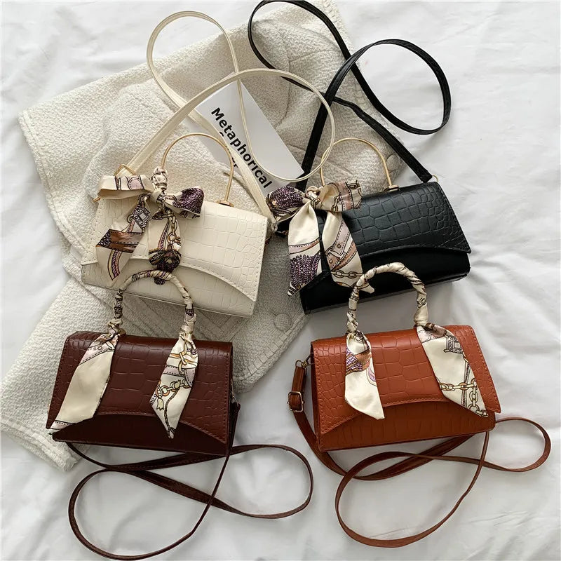 Vintage Stone PU Leather Women Shoulder Bag Crossbody