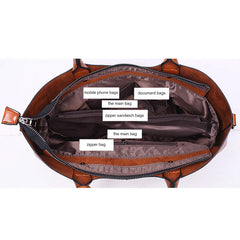 High Women Bucket Bag Oil Wax Women Leather Handbags Big Tote Famous Brands