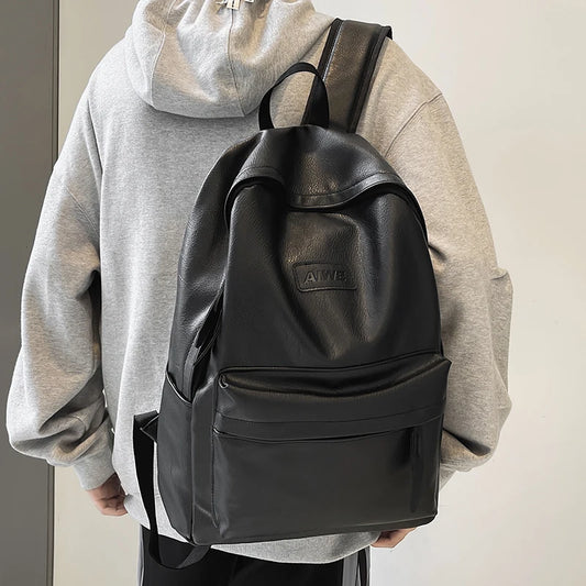 Large Capacity Soft Leather Men's Backpack for Travel