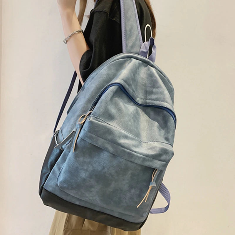 Soft Leather Men's Backpack Large Capacity Travel Bag