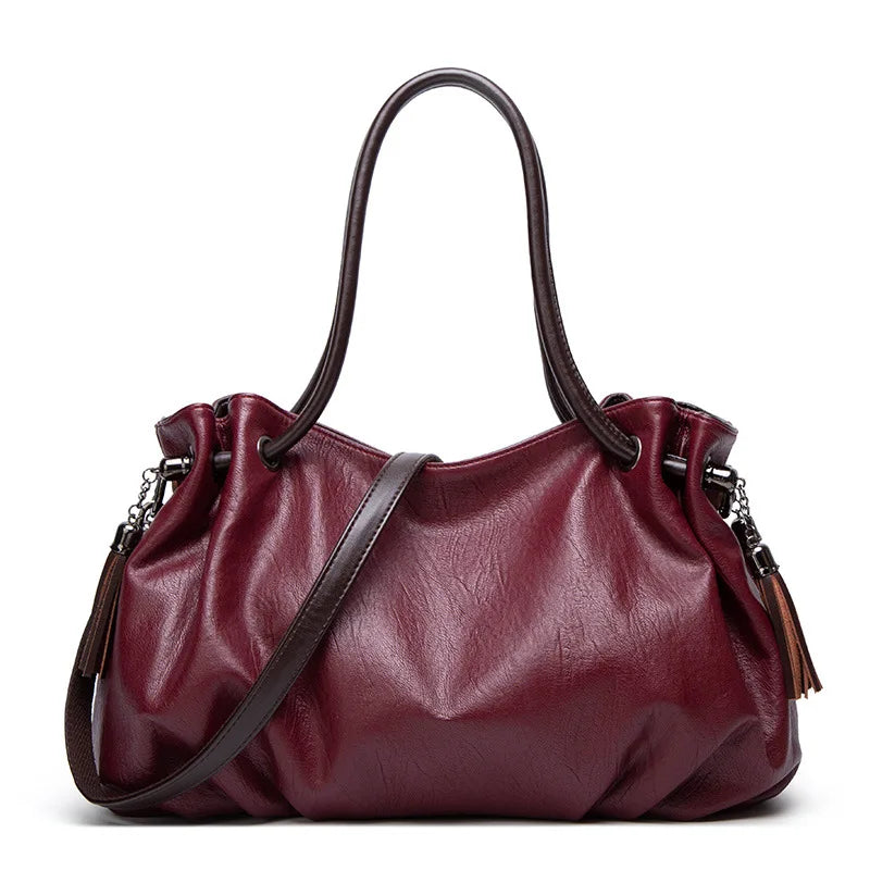 Soft Leather Women Messenger Bag Casual Crossbody Shoulder Handbag