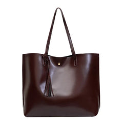 Vintage Women Messenger Bags Leather Tassel Handbags Big Size Tote Shoulder Bag