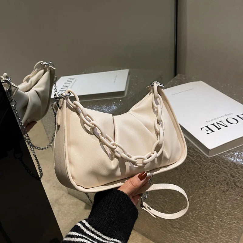 Women PU Leather Shoulder Bag Chain Small Handbags