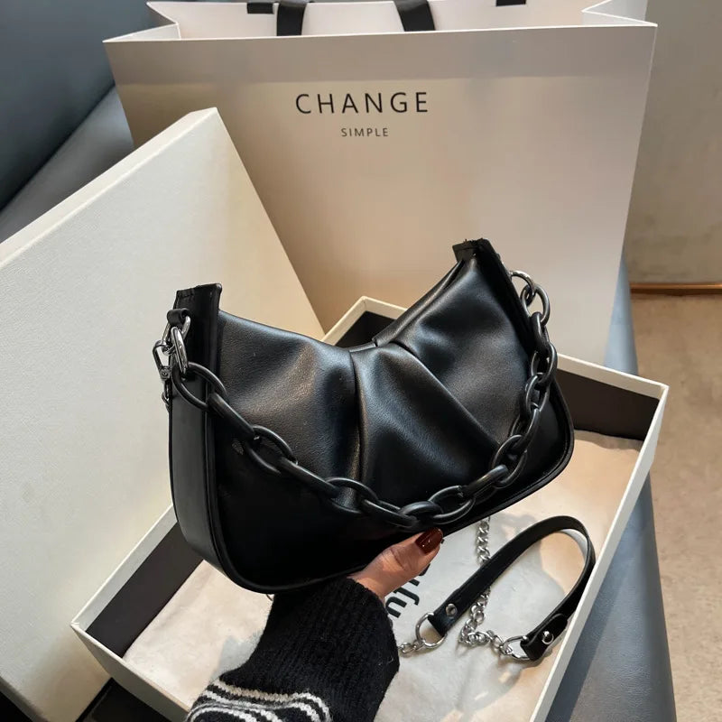 Women PU Leather Shoulder Bag Chain Small Handbags