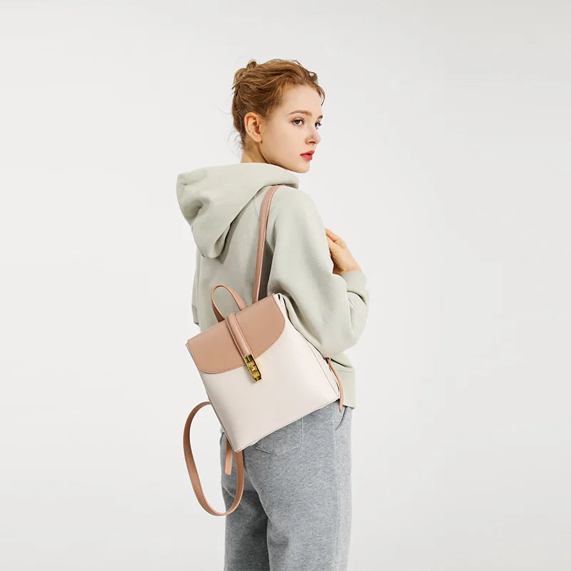 Women Small Pu Leather Backpacks Ladies Shoulder Travel Bag