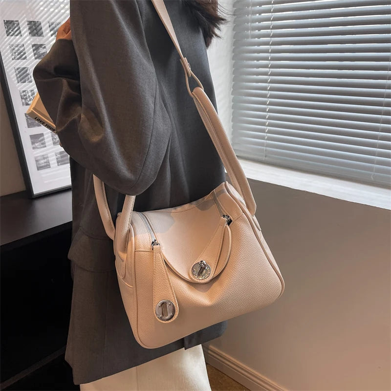 Women Small Pu Leather Shoulder Saddle Crossbody Bag Handbag