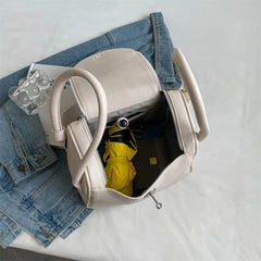 Women Small Pu Leather Shoulder Saddle Crossbody Bag Handbag