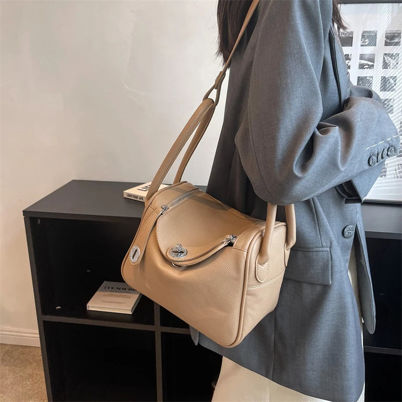 Women Small Pu Leather Shoulder Saddle Crossbody Bag Handbag