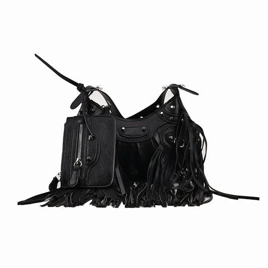 Vintage Small Tassel Shoulder Bag Women's Crossbody Bag