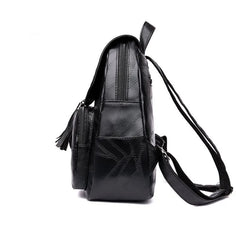 Women Vintage Backpack Large Capacity Leather Shoulder Bag For Teenager Girls