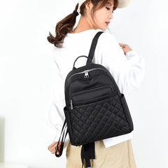 Waterproof Mini Backpack for Women Solid Color Travel Bag
