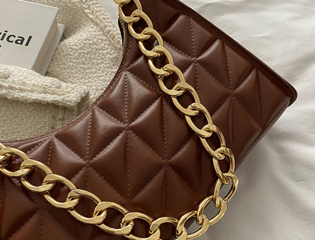 Plaid PU Leather Handbag for Women