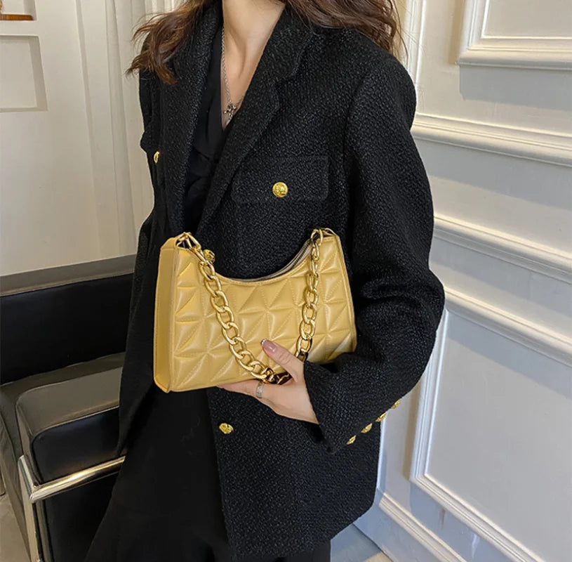 Plaid PU Leather Handbag for Women