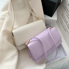 High Women's PU Leather Shoulder Bag Solid Color Single Pack